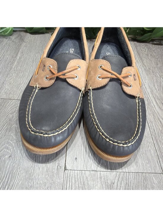 SPERRY Top Sider A/O Men\'s Sz 15 Tan Blue Leather Boat Deck Shoes main image 8
